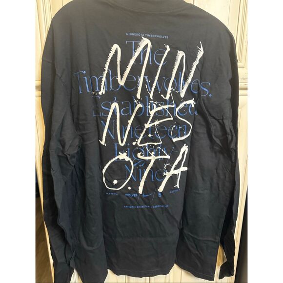 Nike Men's NBA Minnesota Timberwolves Long Sleeve Graphic Tee Black Medium NWT - Picture 4 of 14